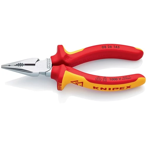 Kombinált fogó, hossza 145 mm Krómozott többkomponensű markolat VDE KNIPEX