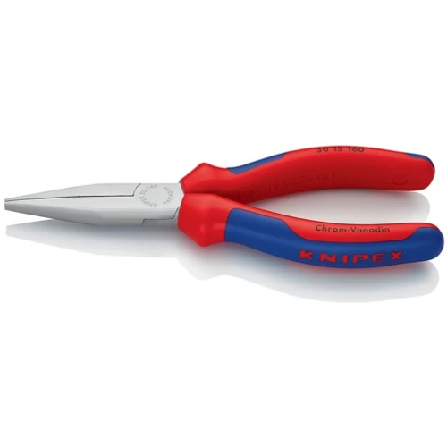 Hosszú orrú fogó Teljes hossz 160 mm Fej polírozott félkör KNIPEX többkomponensű markolat
