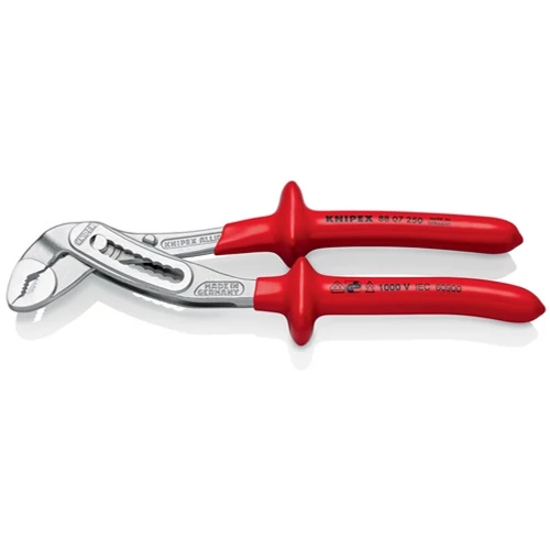 Vízpumpa fogó hossza 250 mm fesztáv 46 mm krómozott VDE merülő szigetelt KNIPEX