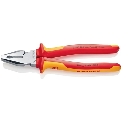 Nagy teherbírású kombinált fogó, hossza 225 mm, krómozott, többkomponensű markolat VDE KNIPEX