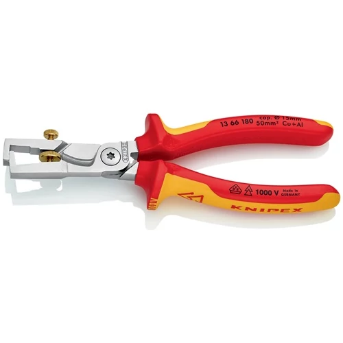Csupaszító fogó Hossz 180 mm VDE krómozott KNIPEX többkomponensű markolat