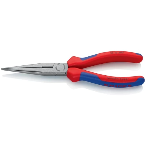 Tűfogó, hossza 200 mm, polírozott egyenes KNIPEX többkomponensű markolat