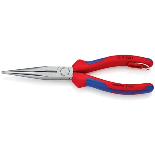 Lapos fogó, hossza 200 mm, polírozott, egyenes rögzítőszemmel KNIPEX többkomponensű markolat
