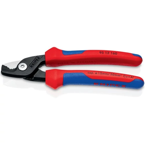 Kábelvágó olló, hossza 160 mm KNIPEX többkomponensű markolat