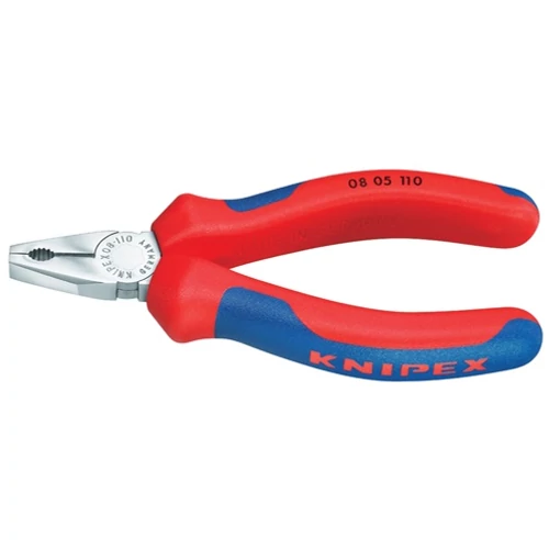 Mini kombinált fogó, hossza 110 mm, keresztmetszet 10 mm, krómozott, többkomponensű markolat