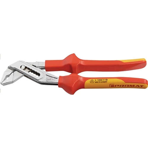 Vízpumpa fogó hossz 250 mm fesztáv 6-44 mm krómozott VDE többkomponensű hüvelyek