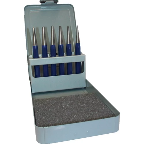 Lyukasztókészlet 6 darab 1-2-3-4-5 + D középső lyukasztó. 4 mm-es fém kazetta