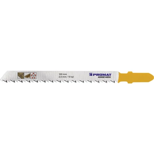 Szúrófűrészlap Teljes hossz 100 mm Fogosztás 2,5 mm Vastagság 1,45 mm HCS 5 db