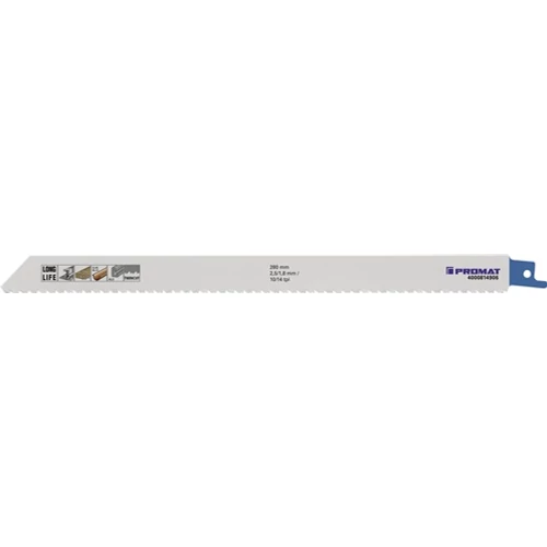 Szablyafűrészlap Hosszúság 280 mm Szélesség 19 mm Fogosztás TPI 10/14 2,5/1,8 mm mart, készlet 5 db/kártya