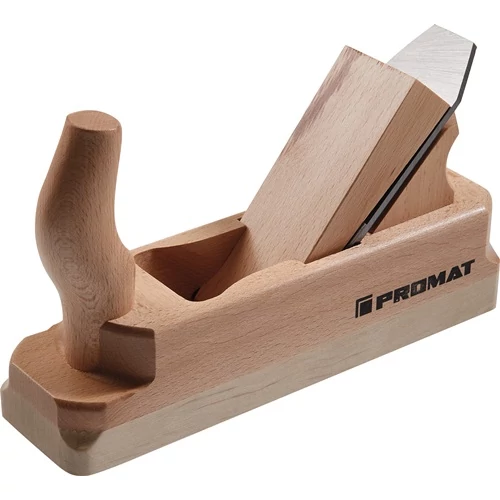Kétsoros gyalu, fehérbükk-fa talp, kézvédelemmel, szarvval és ütőgombbal, hossz 240 mm lapát szélesség 48 mm