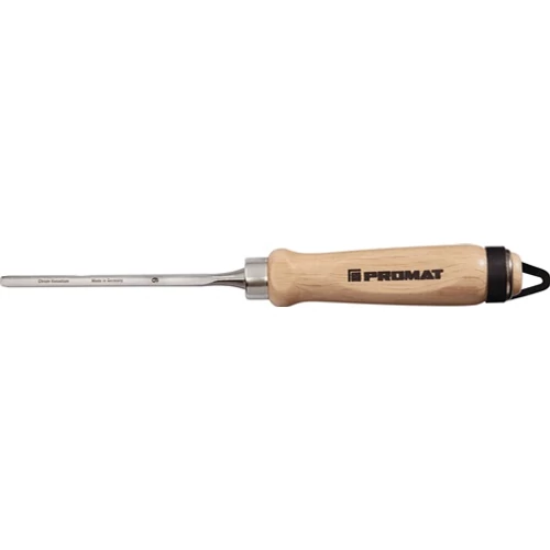 Homorú véső, pengeszélesség 12 mm 2 acél bilinccsel, fehér bükk nyél, Ulmer forma, CV acél