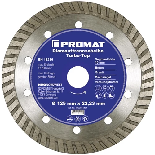 Gyémánt Vágókorong  115 mm Furat 22,23 mm Acél mag 10 mm