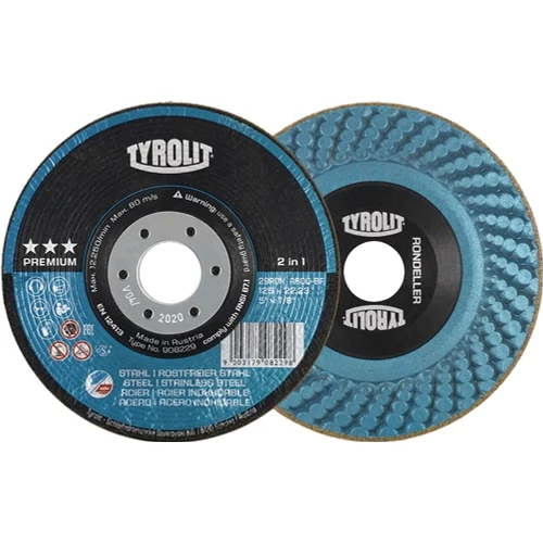 Csiszolótárcsa RONDELLER® D178xSmm szemcseméret 60, INOX/acél furat 22,23 mm TYROLIT