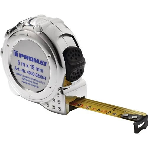 Zsebmérőszalag hossz 5 m szélesség 19 mm mm/cm EG II műanyag króm