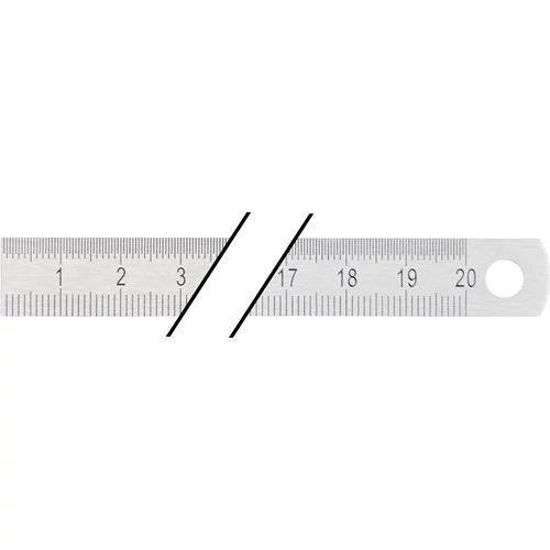Acél vonalzó ; Hossz mm: 200; Keresztmetszet mm: 13 x 0,5