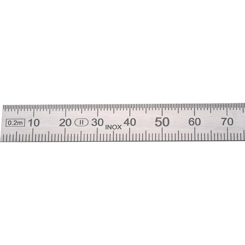 Acél vonalzó, hossz 2000 mm, rozsdamentes acél, rugalmas, osztás B = mm/1/2 mm HELIOS PREISSER