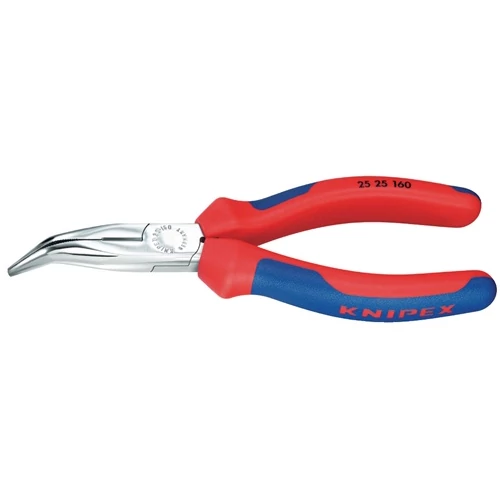 Görbe lapos fogó, hossza 160 mm, lapos kerek, 40 fokos szögben dőlt KNIPEX többkomponensű markolat