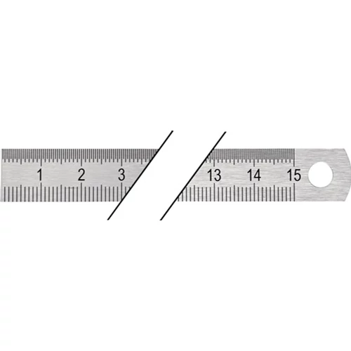 Acél vonalzó; Hossz mm: 150; Keresztmetszet mm: 13 x 0,5