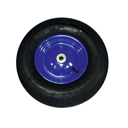4PR lég-tömlős kerék talicskához, acél-felni színe: kék, Rillen-profil, autó-szeleppel