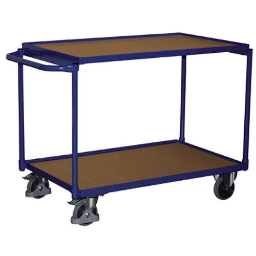 Asztal-kocsi tolókengyellel, 2 db rakodó szinttel, 2 db rögzíthető beálló-kerékkel, SzxMéxM: 1023x524x820 mm