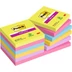 Öntapadó jegyzettömb, 76x76 mm, 12x90 lap, 3M POSTIT &quot;Super Sticky&quot;, vegyes